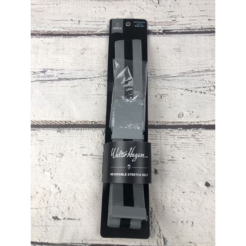 Walter Hagen Men's Perfect 11 Reversible Stretch Golf Belt Up To 42" Grey/Black
